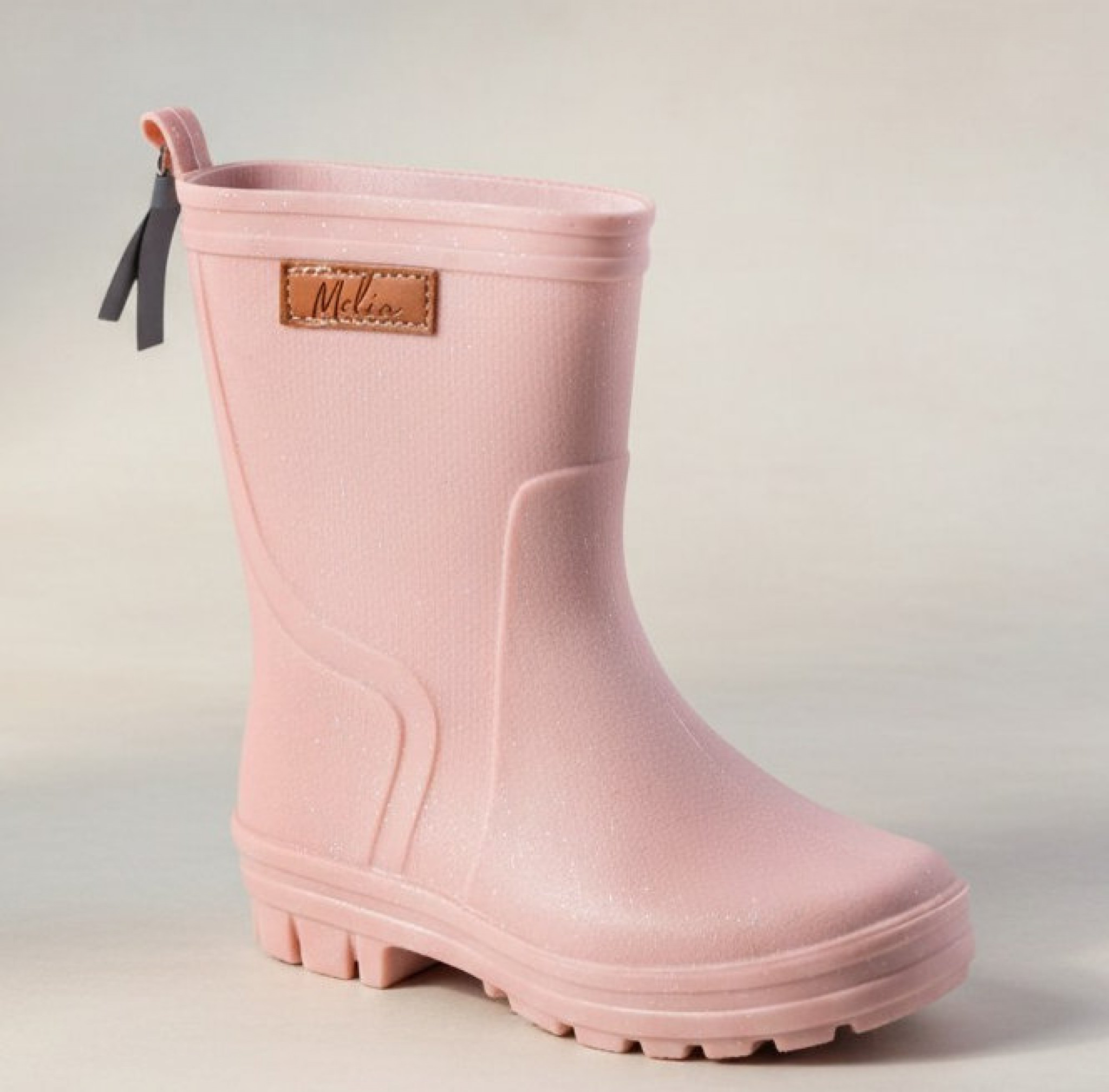 Melia  * MEAngelP Pink Glitter Welly Boots (24-30 UK7-12 INF)