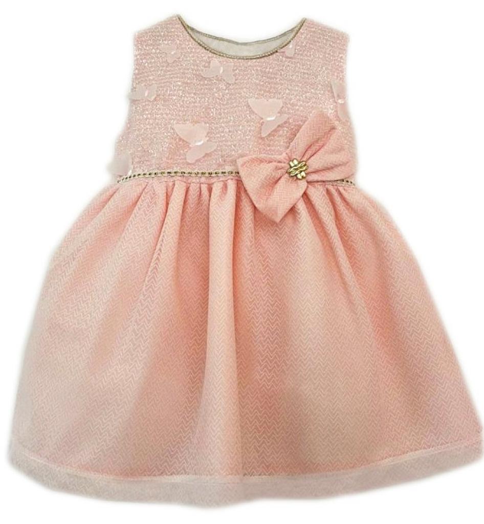 Melia MQ1050 SKY  MEMQ1050P Pink Butterfly Dress (0-36 months)