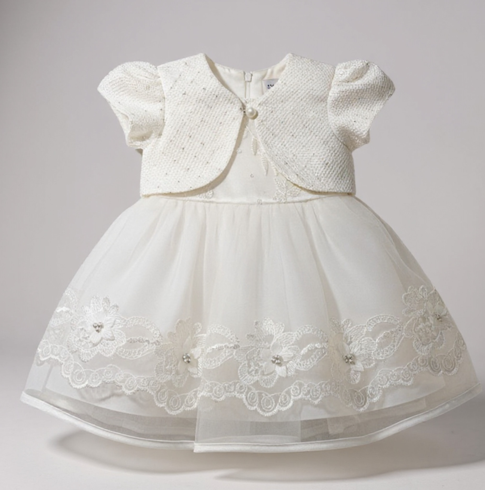 Melia  * MEVD059W Voile "Flower" Dress & Bolero (0-36 months)
