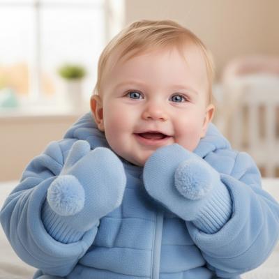 ML0503-0464-S  Sky Pom Pom Mitts  (One Size - 10cm)