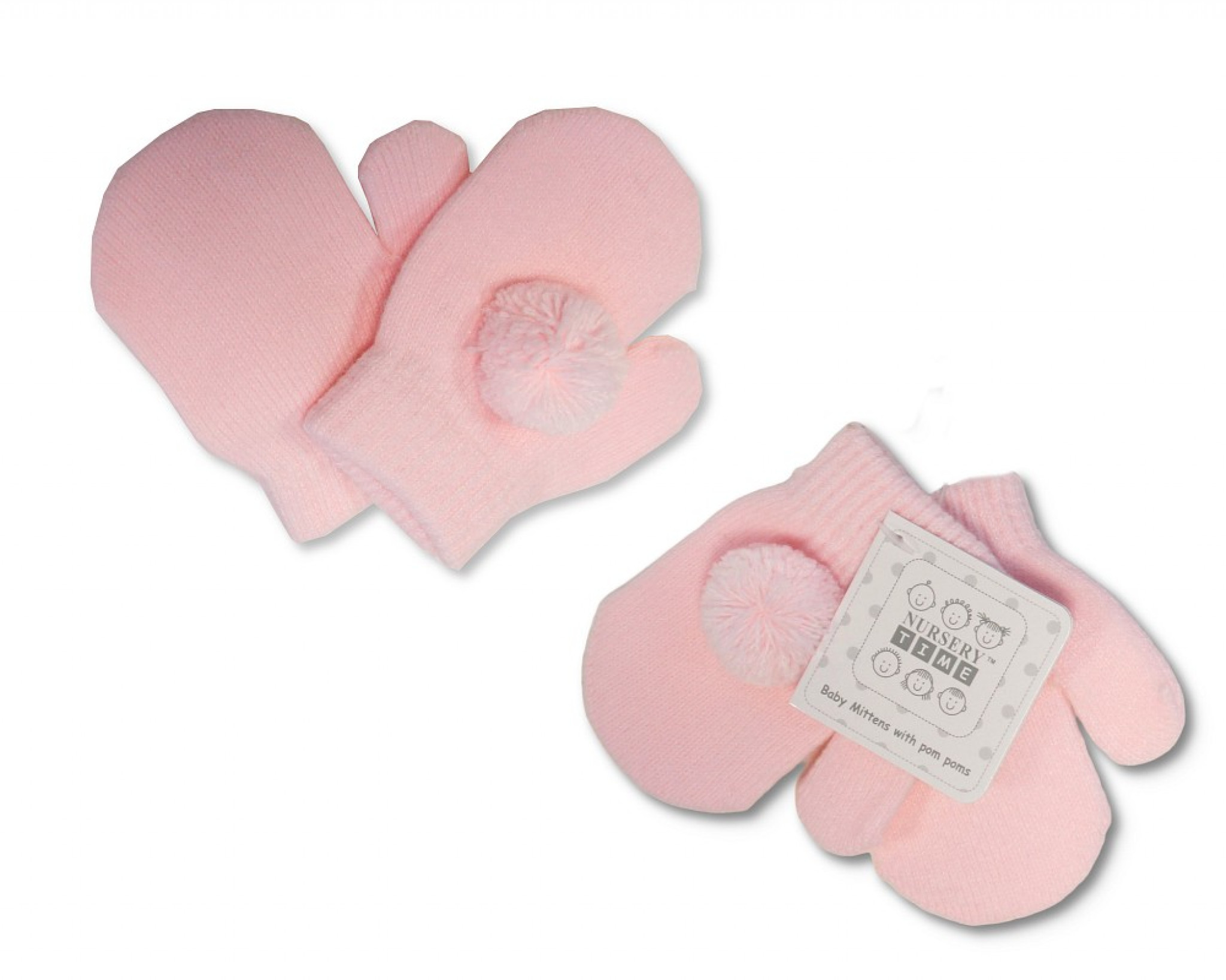My Little Chick  5035320044644 ML0503-0464P Pink Pom Pom Mitts (One Size - 10cm)