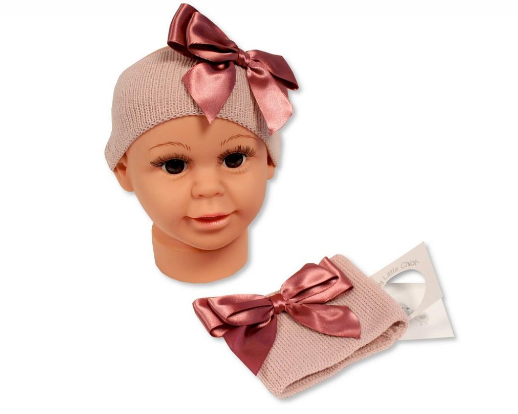 My Little Chick  5035320016269 ML0503-0626RG Rose Gold Knitted Headband with Bow