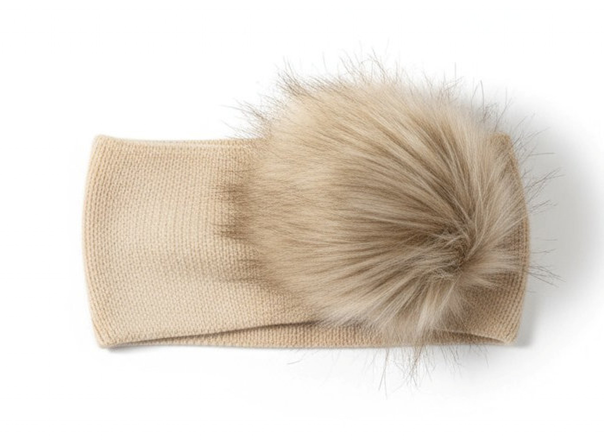 My Little Chick  5035320126272 ML0503-0627-TP Taupe Warm thick Knitted Headband with Pom