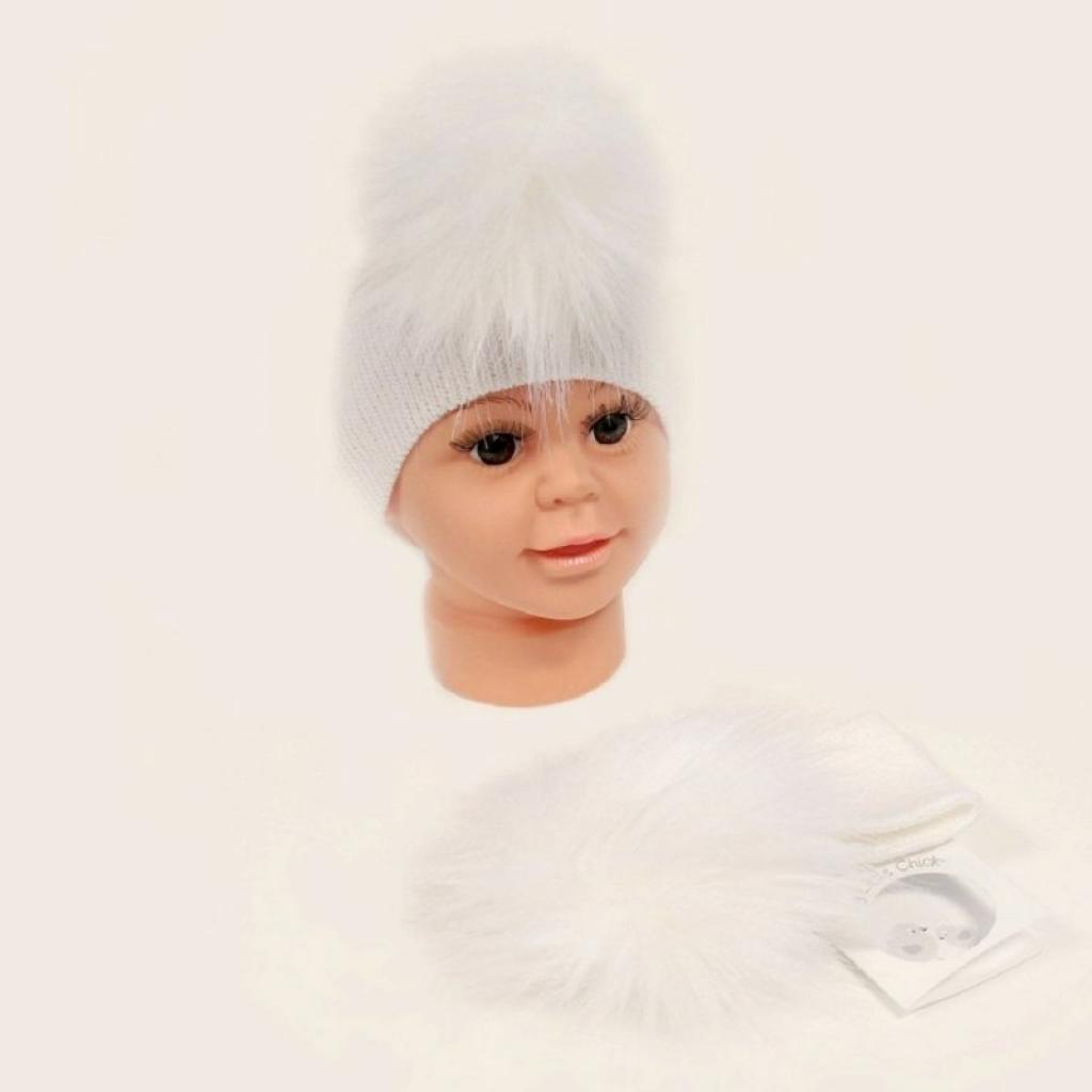 My Little Chick  5035320116273 ML0503-0627W White Knitted Headband with Pom
