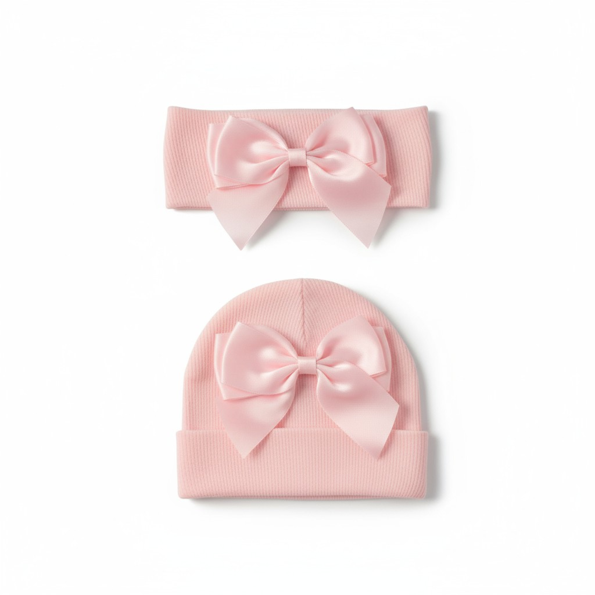 My Little Chick  * ML0503-0640-p Pink Knitted Headband and Hat(0-6)