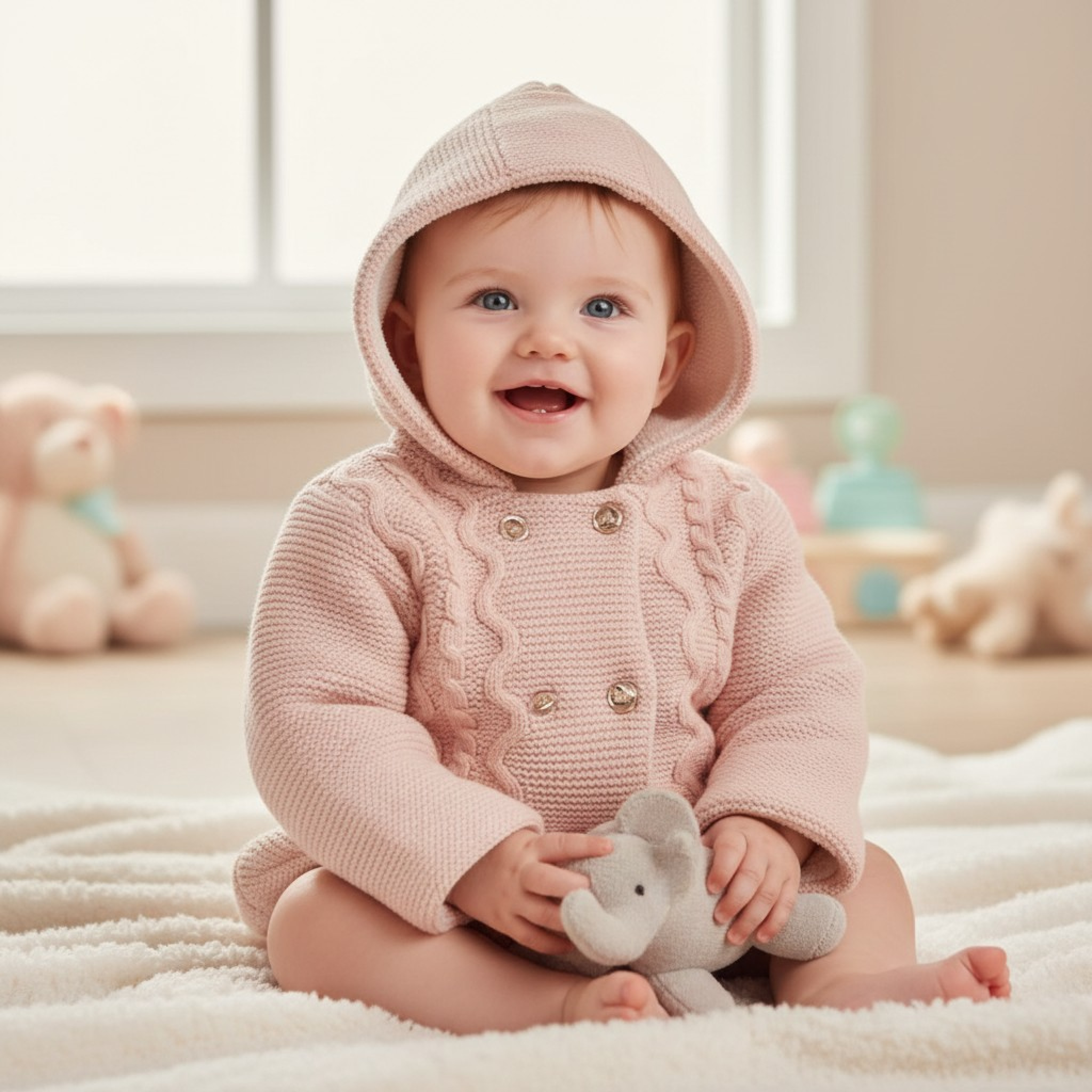 My Little Chick   ML10-655P Double Knit " Pram Coat (NB - 9m)