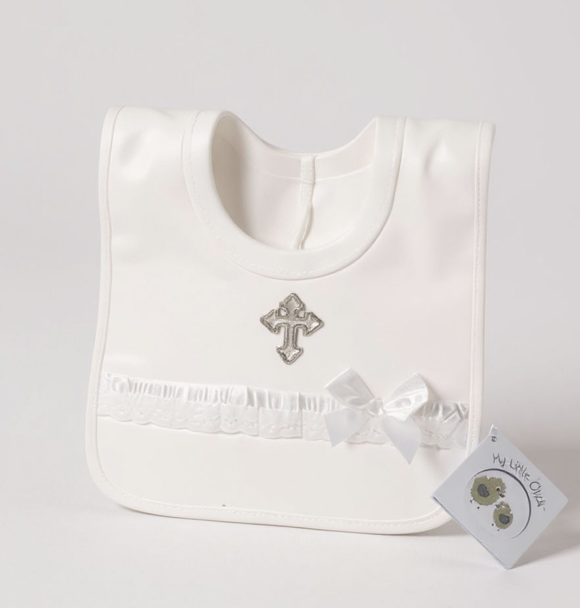 My Little Chick BW-104-837 5035320148373 ML104-837W "Cross" Christening Bib