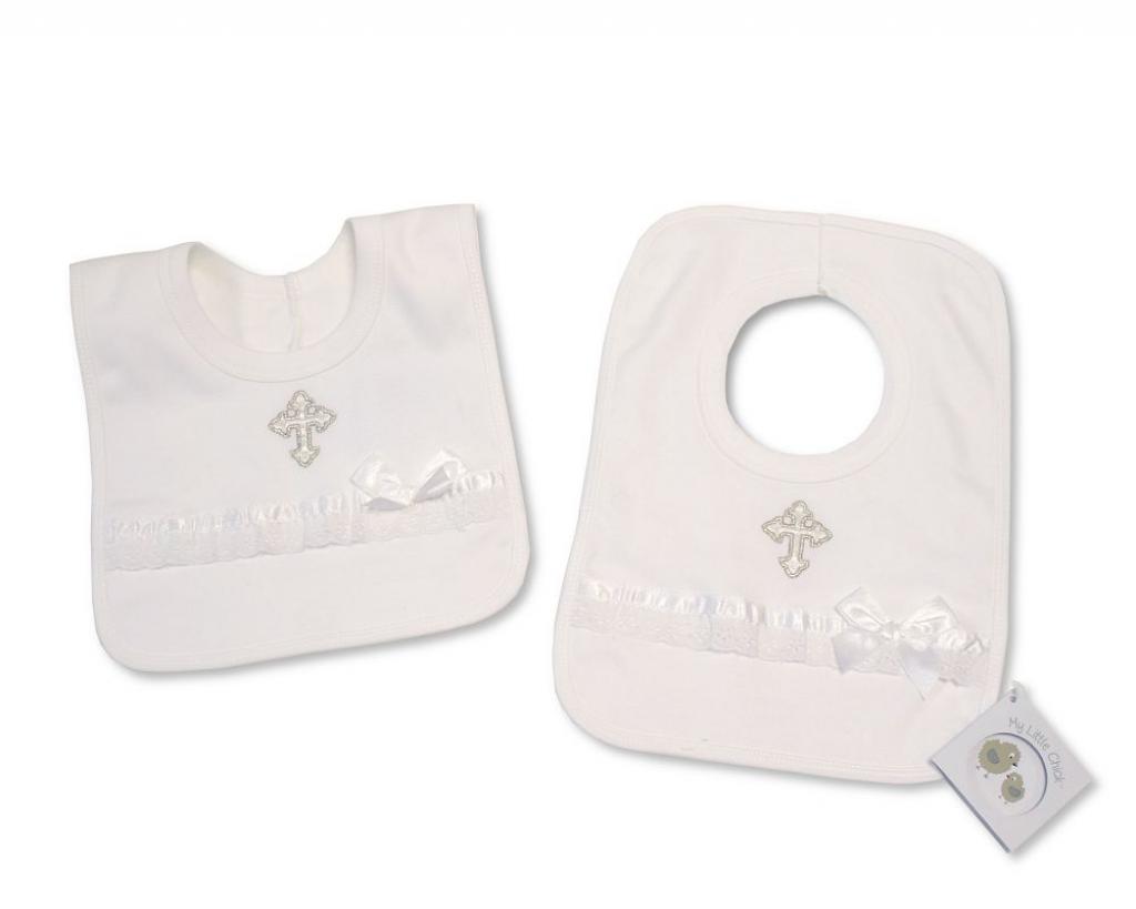 My Little Chick BW-104-837 5035320148373 ML104-837 "Cross" Christening Bib