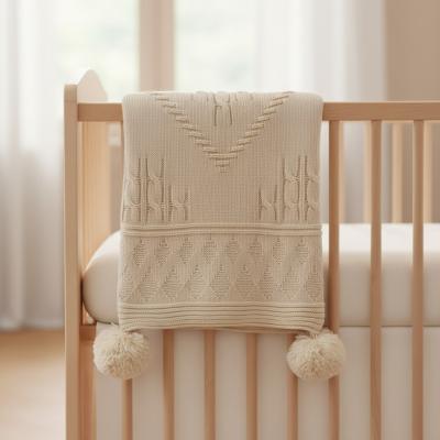 ML112-1074-T  Taupe Shawl with Pom Poms 