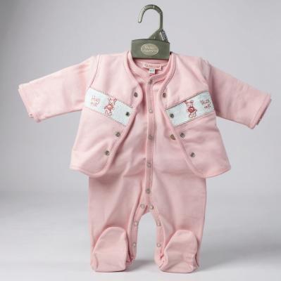 ML13-385-P Smocked Cotton "Bunny" 2 Piece Set (NB-6 months)