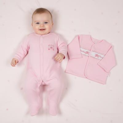 ML13-386-P  Smocked Cotton "Princess" 2 Piece Set  (NB-6 months)