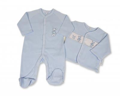 My Little Chick BW-13-392 5035320133928 ML13-392-S Smocked Cotton "Bunny" 2 Piece Set (NB-6 months)