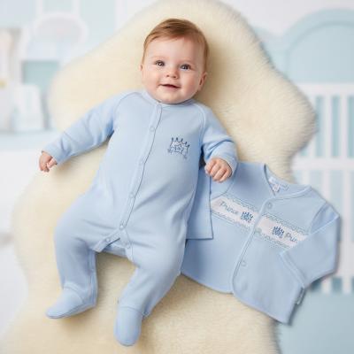 ML13-393-S  Smocked Cotton "Prince" 2 Piece Set  (NB-6 months)