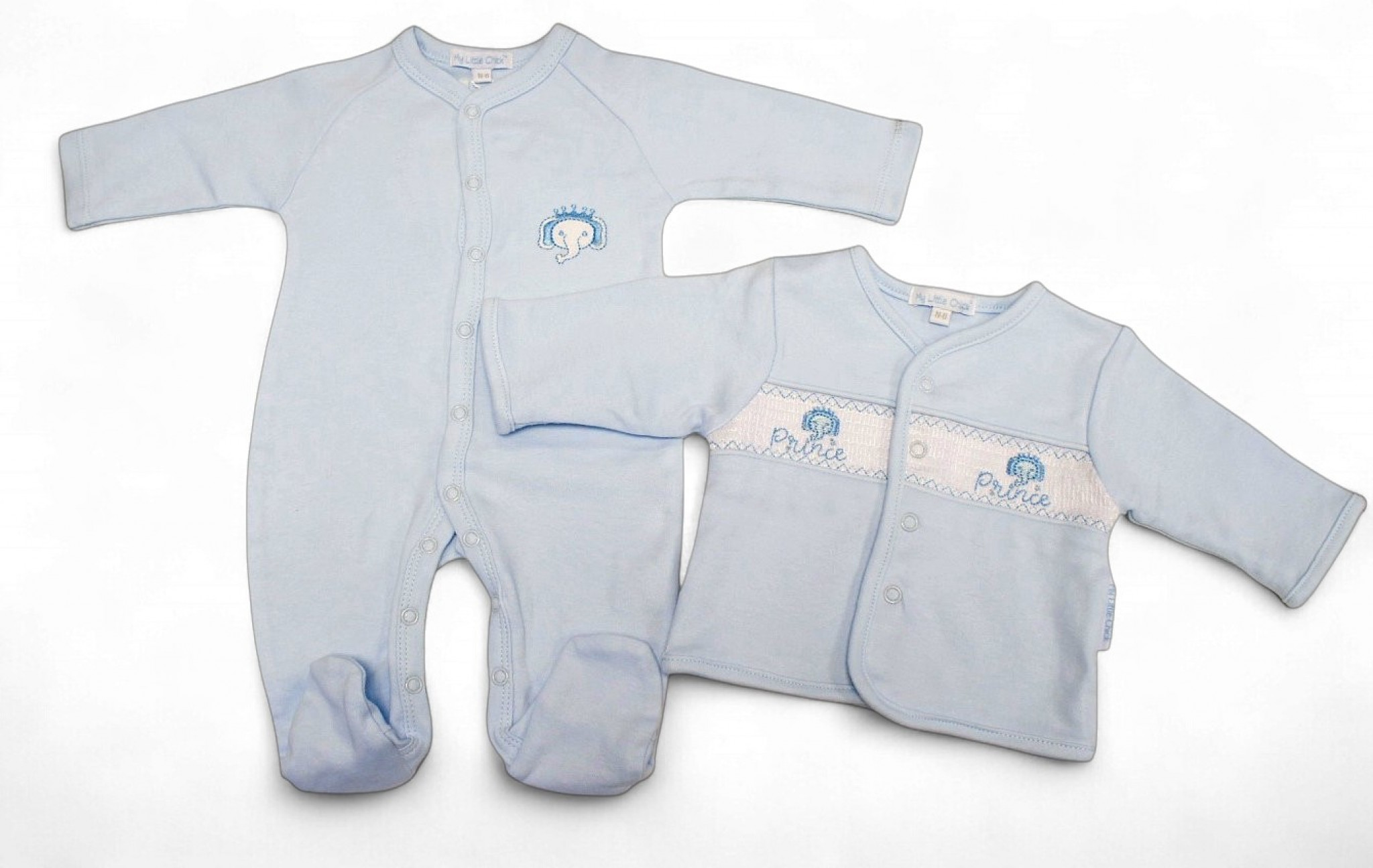 My Little Chick BW-13-406 5035320134062 ML13-406S Smocked "Prince" 2 Piece Set (NB-6m)