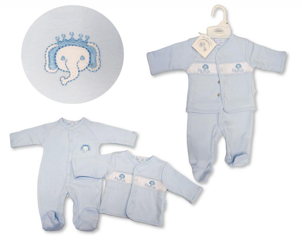My Little Chick BW-13-406 5035320134062 ML13-406 Smocked "Prince" 2 Piece Set (NB-6m)