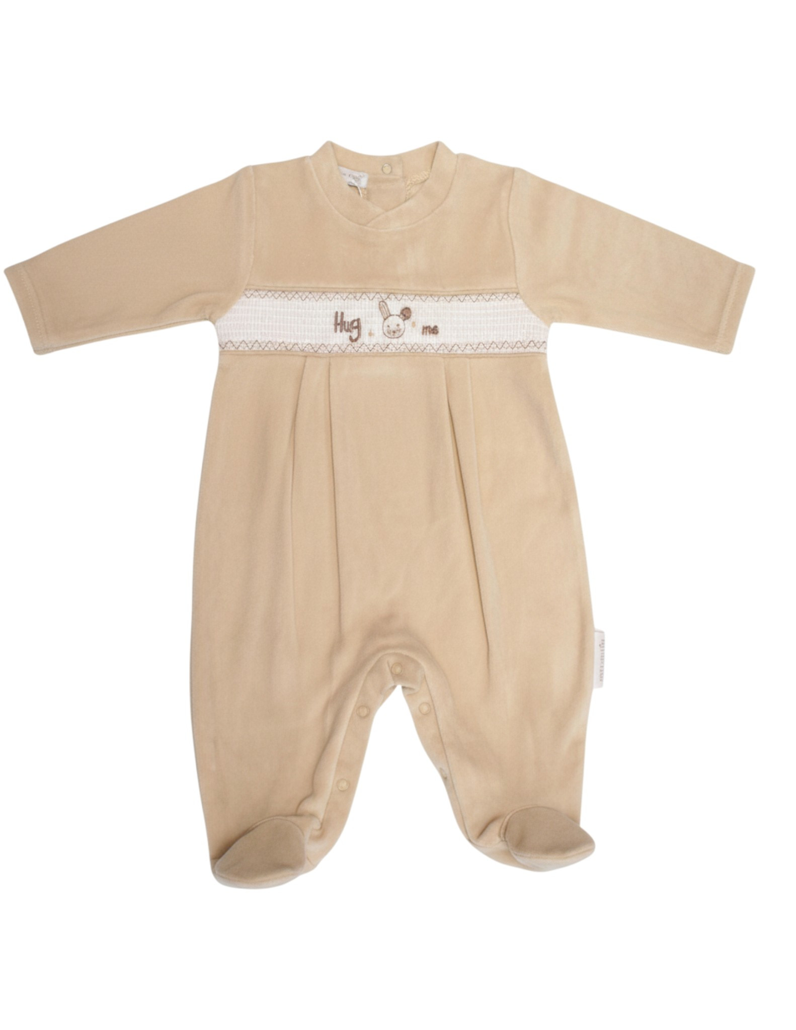 My Little Chick BW-13-412 5035320134123 ML13-412-T Smocked "Bunny" Velour All In One (NB-6m)