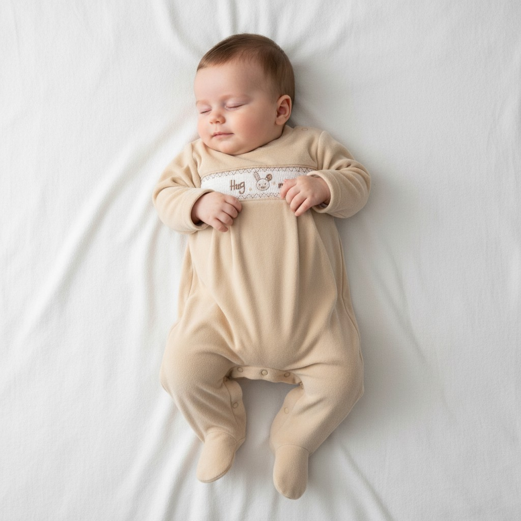 My Little Chick BW-13-412 5035320134123 ML13-412T Smocked "Bunny" Velour All In One (NB-6m)