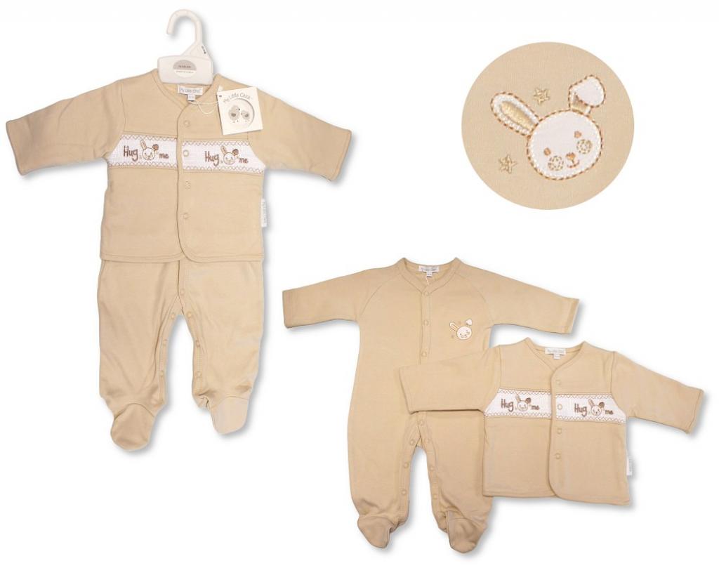 My Little Chick BW-13-414 5035320134147 ML13-414 Smocked "Bunny" 2 Piece Set (NB-6m)