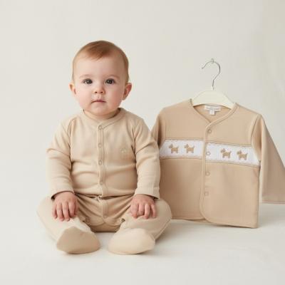 ML13-417-T  Smocked "Puppy" 2 Piece Set  (NB-6m)
