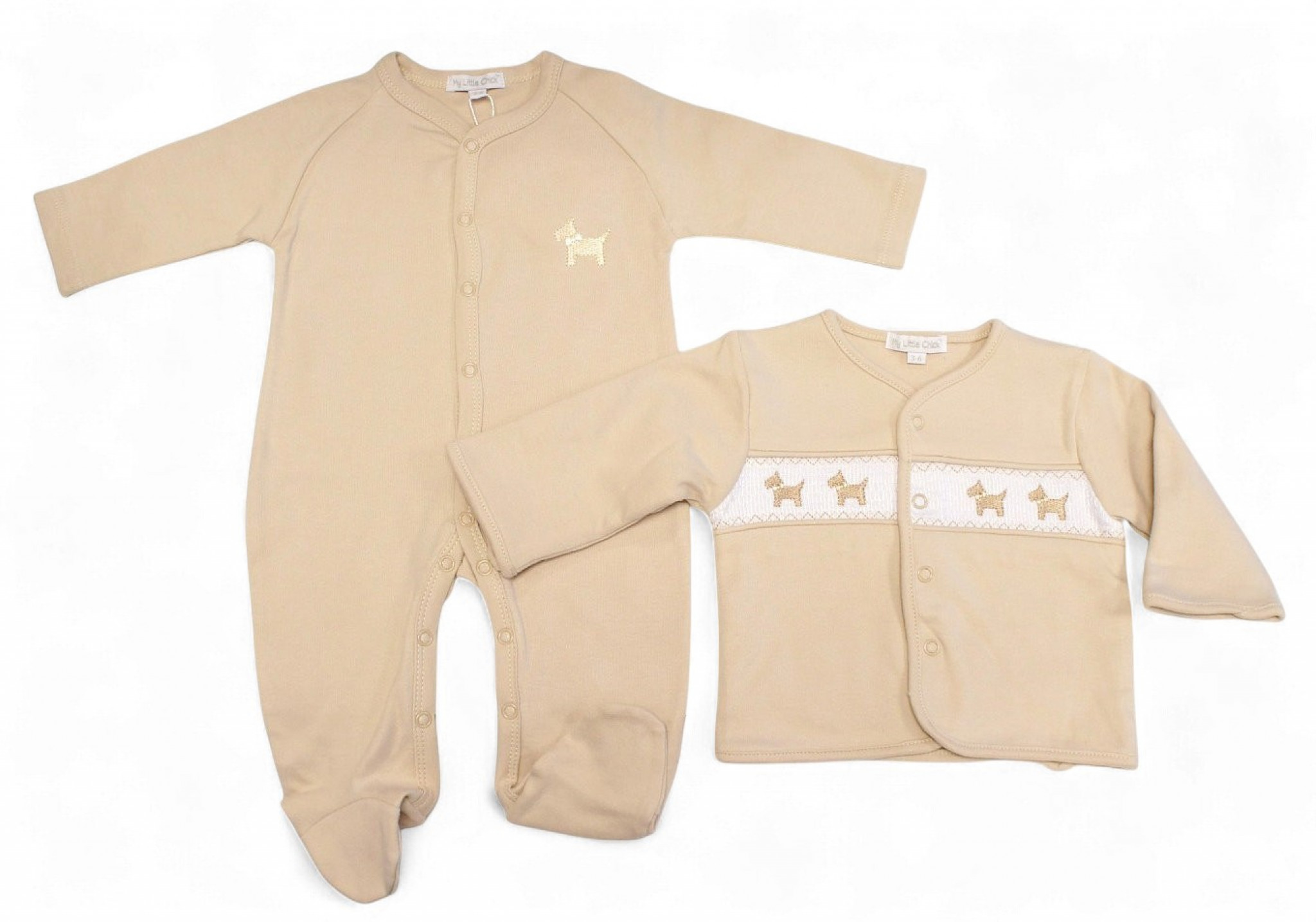 My Little Chick BW-13-417 5035320134178 ML13-417T Smocked "Puppy" 2 Piece Set (NB-6m)