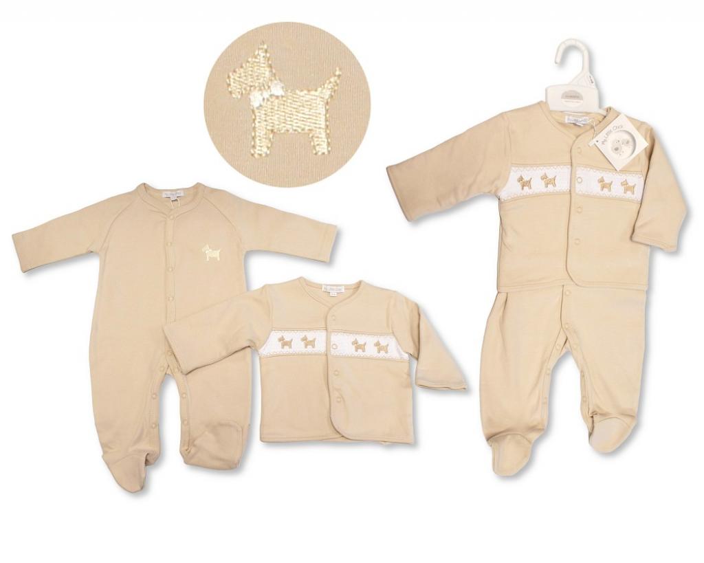 My Little Chick BW-13-417 5035320134178 ML13-417 Smocked "Puppy" 2 Piece Set (NB-6m)