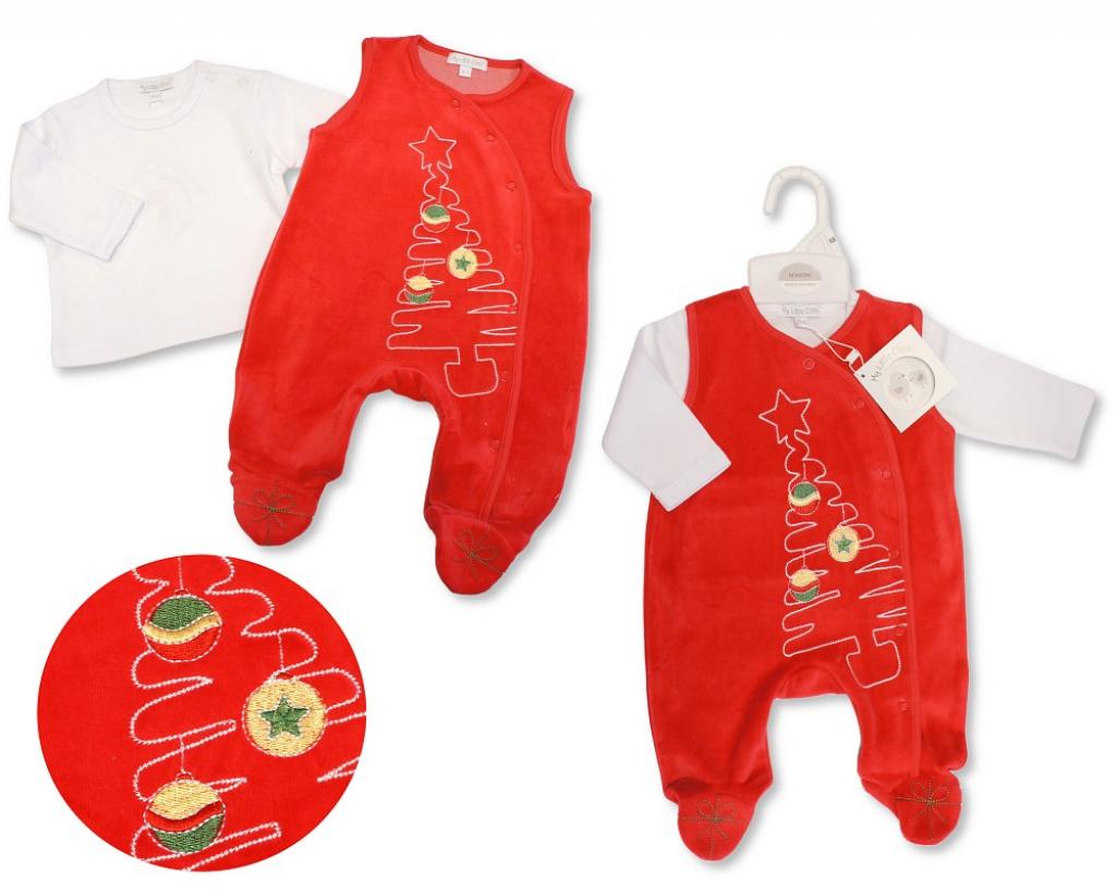 My Little Chick BW-13-425 5035320134253 ML13-425 "Christmas" Velour 2 Piece Set (NB-6m)