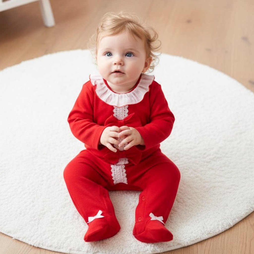 Just For Me BIS-2020-2722  JF20-2722 "Lace and Bows" All In One (NB-6 months)