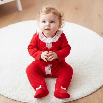 JF20-2722  "Lace and Bows" All In One  (NB-6 months)