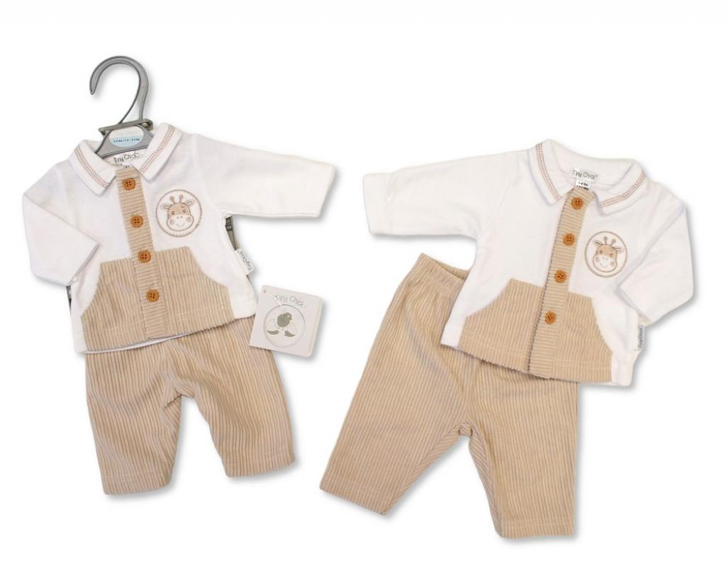 My Little Chick BIS-20-727 5035320707273 ML20-727 Corduroy "Giraffe" 2 Piece Set (3-8lbs)