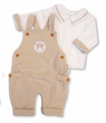 My Little Chick BIS-20-728 5035320707280 ML20-728 Corduroy "Giraffe" Dungaree Set (3-8lbs)