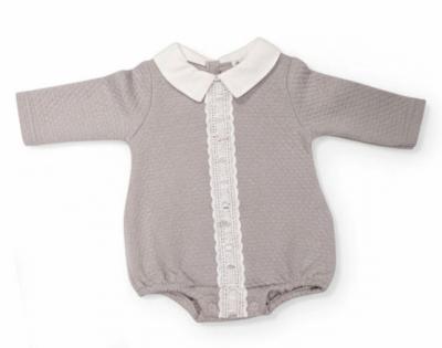 My Little Chick BIS-2020-2443 5035320424439 ML2020-2443-G "Bow and Lace" Romper (NB-6m)