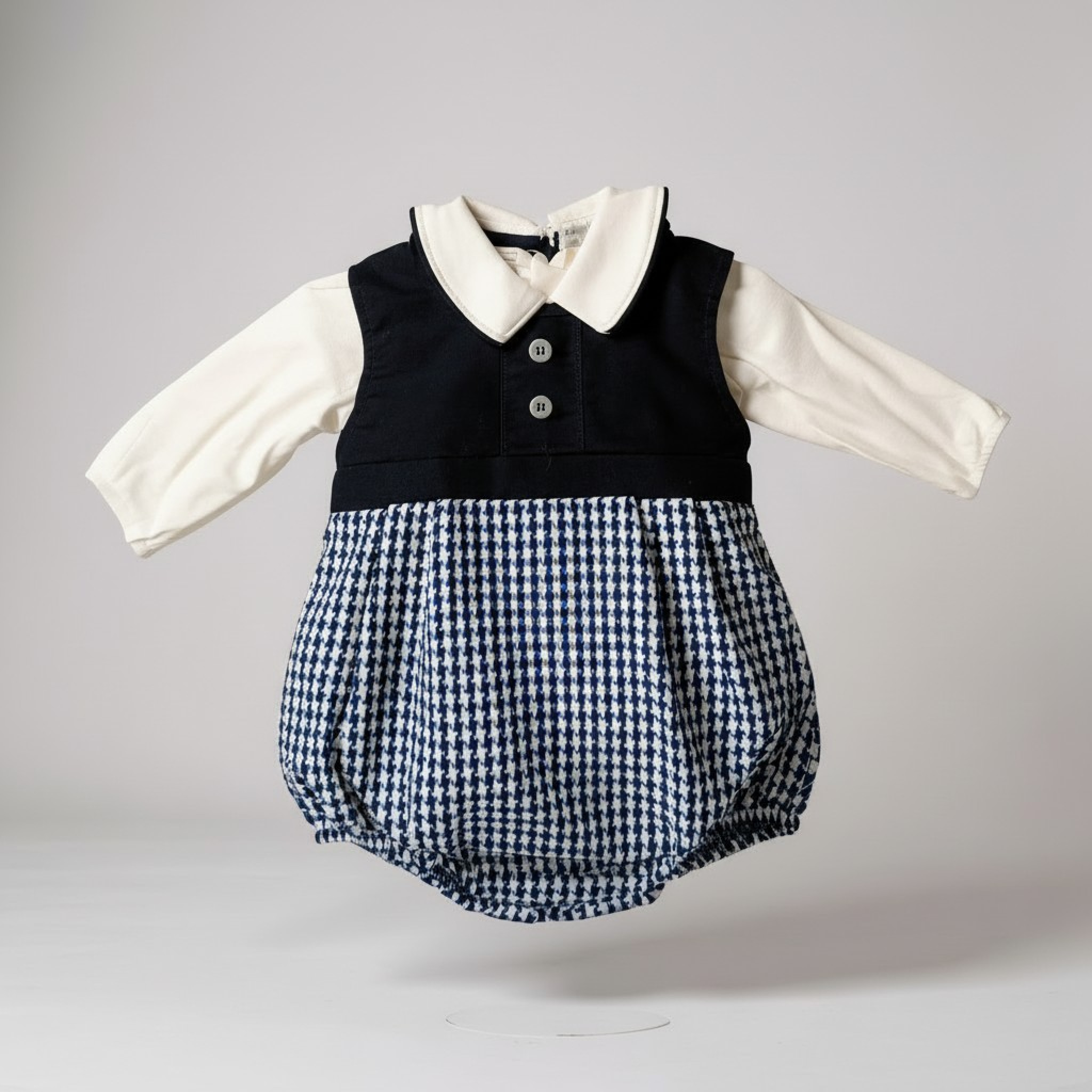 My Little Chick BIS-2020-2494 5035320024943 ML2020-2494N Dogtooth Dungaree Set (NB-6m)