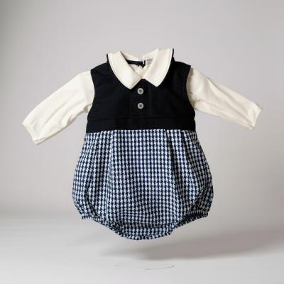 My Little Chick BIS-2020-2494 5035320024943 ML2020-2494 Dogtooth Dungaree Set (NB-6m)