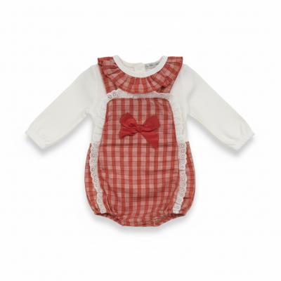 My Little Chick BIS-2020-2503 5035320025032 ML2020-2503R "Lace and Bows" Dungaree Set (NB-6m)