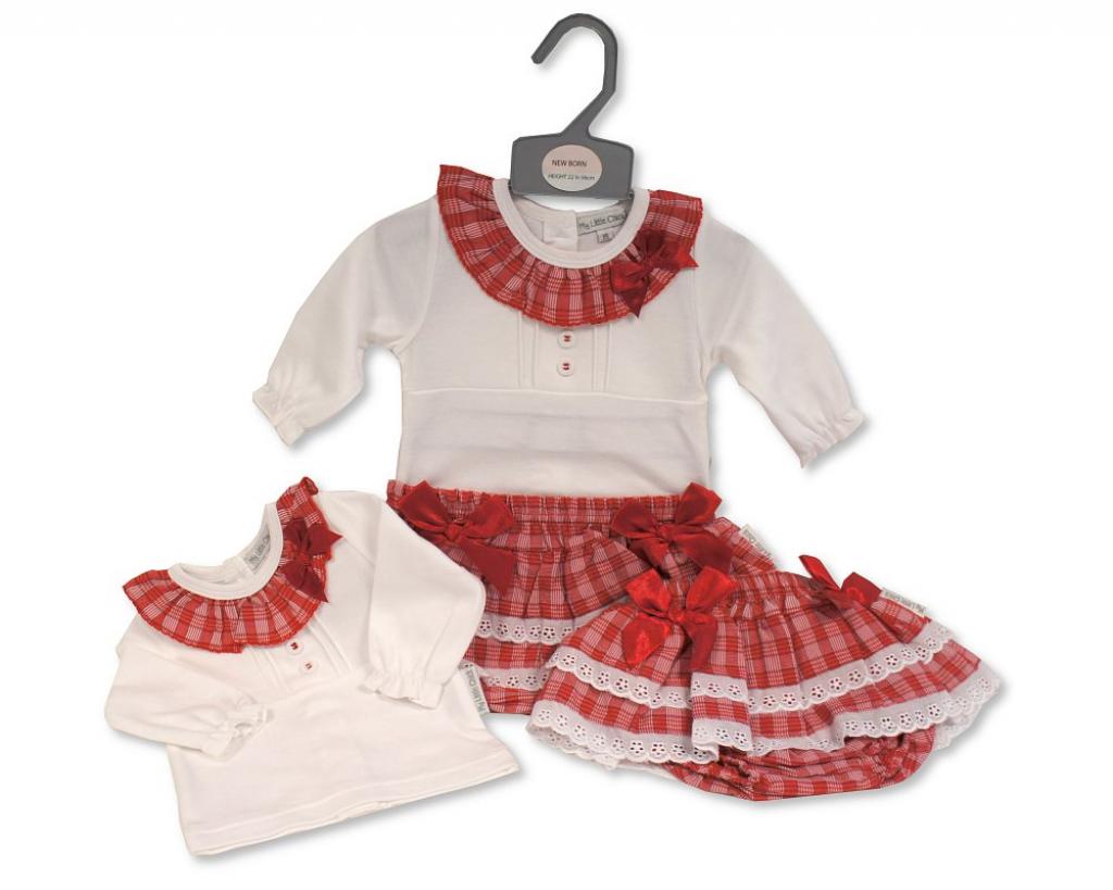 My Little Chick BIS-2020-2505 5035320025056 ML2020-2505 "Lace and Bows" Jam Pants Set (NB-6m)
