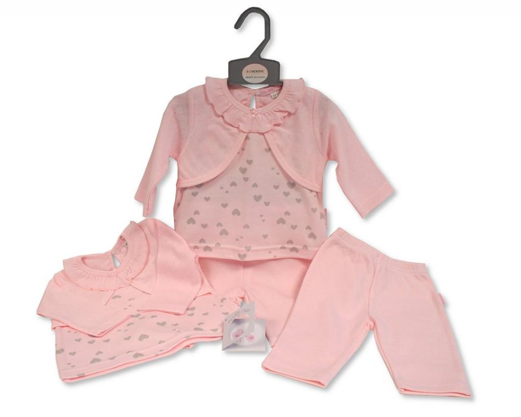 My Little Chick BIS-2020-2510 5035320025100 ML2020-2510 "Hearts" Two Piece Set (NB-6m)