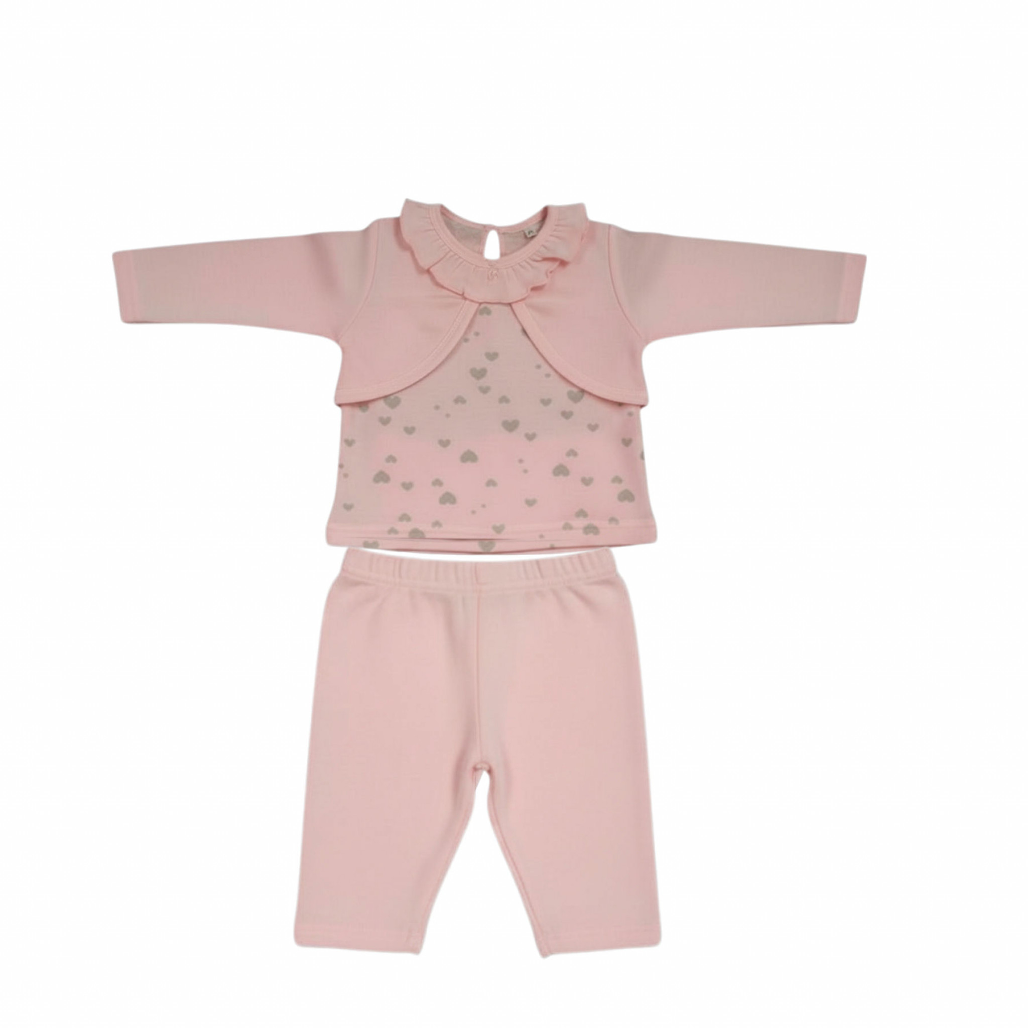 My Little Chick BIS-2020-2510 5035320025100 ML2020-2510P "Hearts" Two Piece Set (NB-6m)