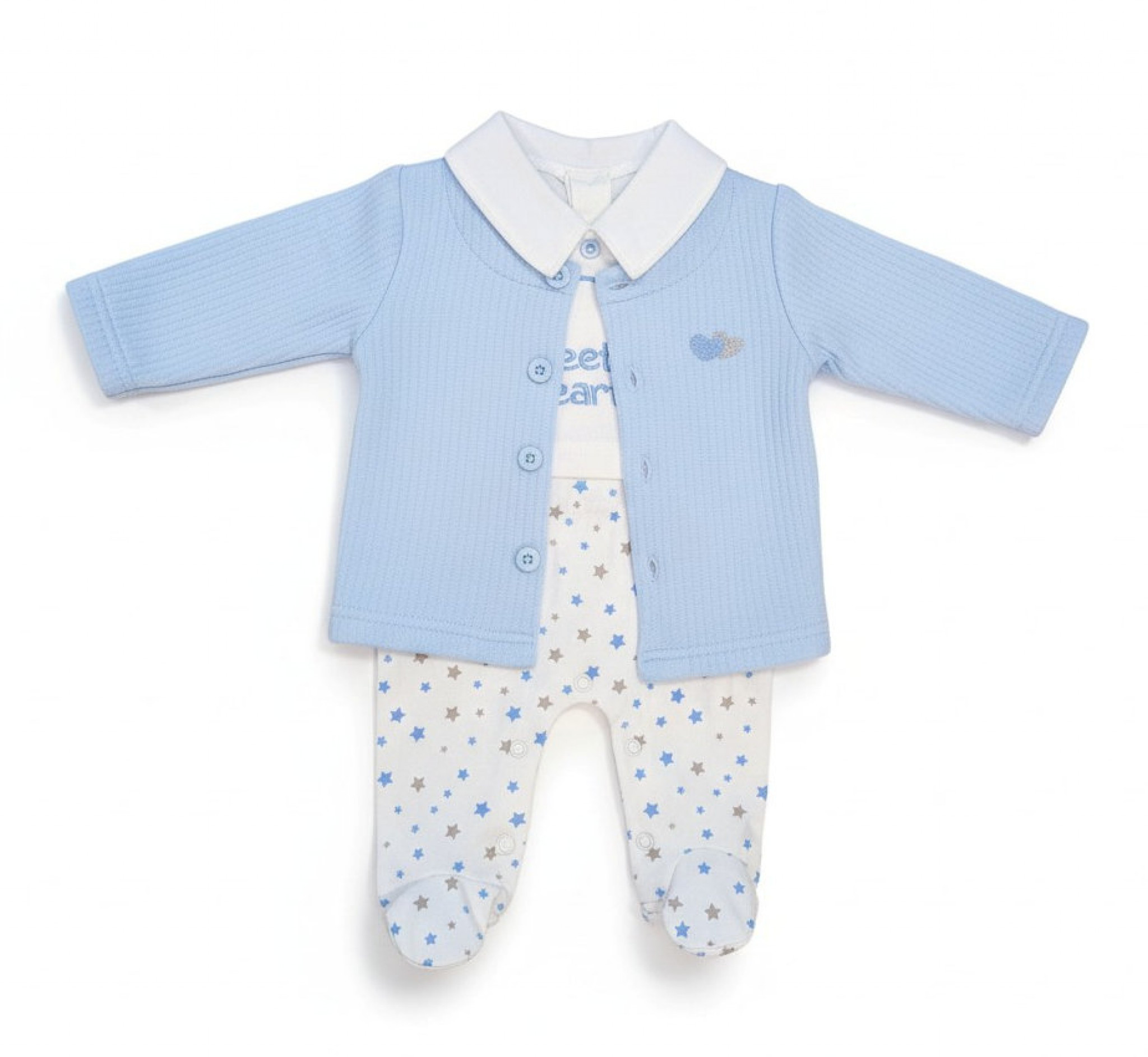 My Little Chick BIS-2020-2512 5035320025124 ML2020-2512S "Stars and Hearts" All In One Set (NB-6m)