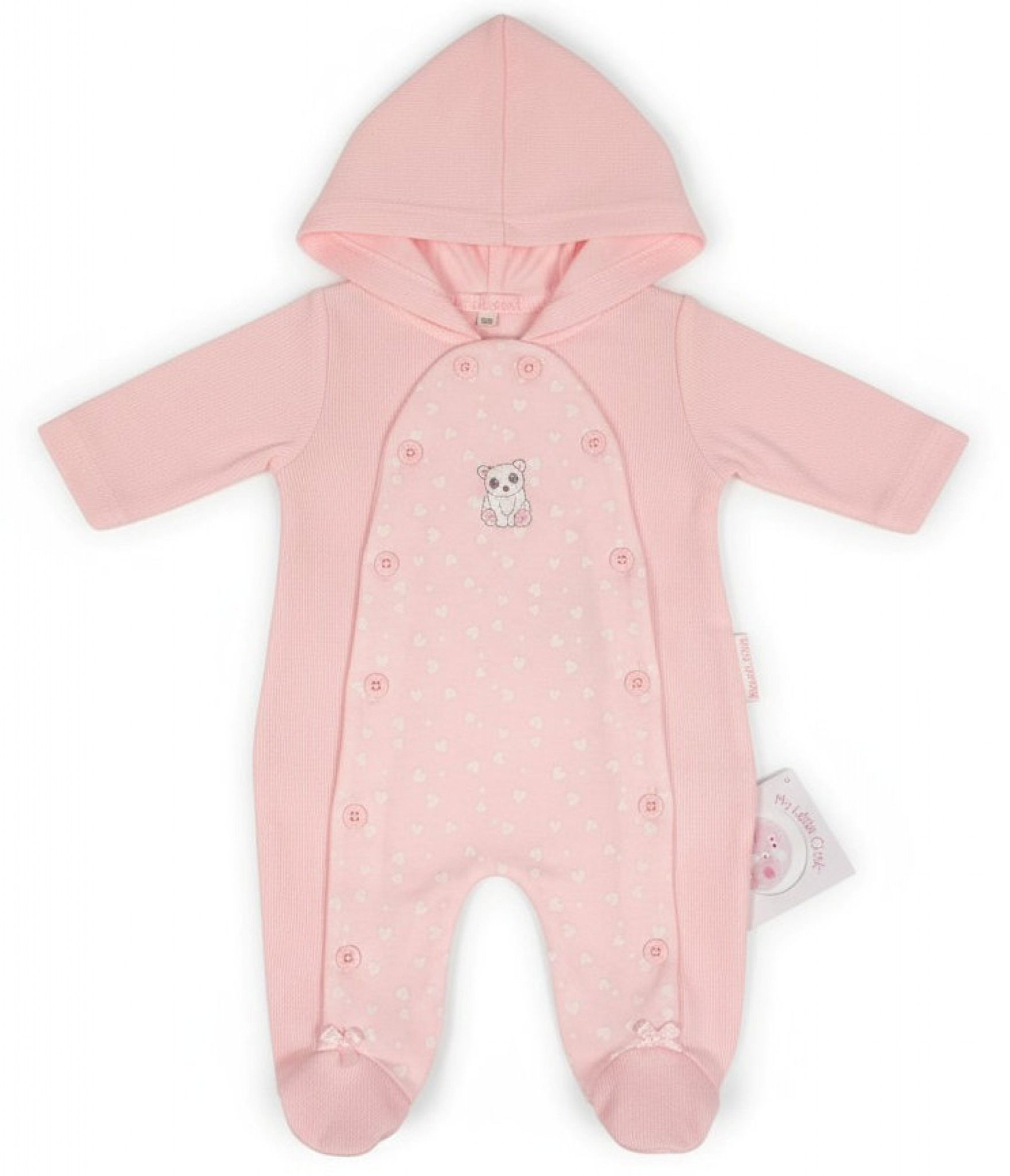 My Little Chick BIS-2020-2565 5035320025650 ML2020-2565P "Bear and Hearts" All In One (NB-6 months)