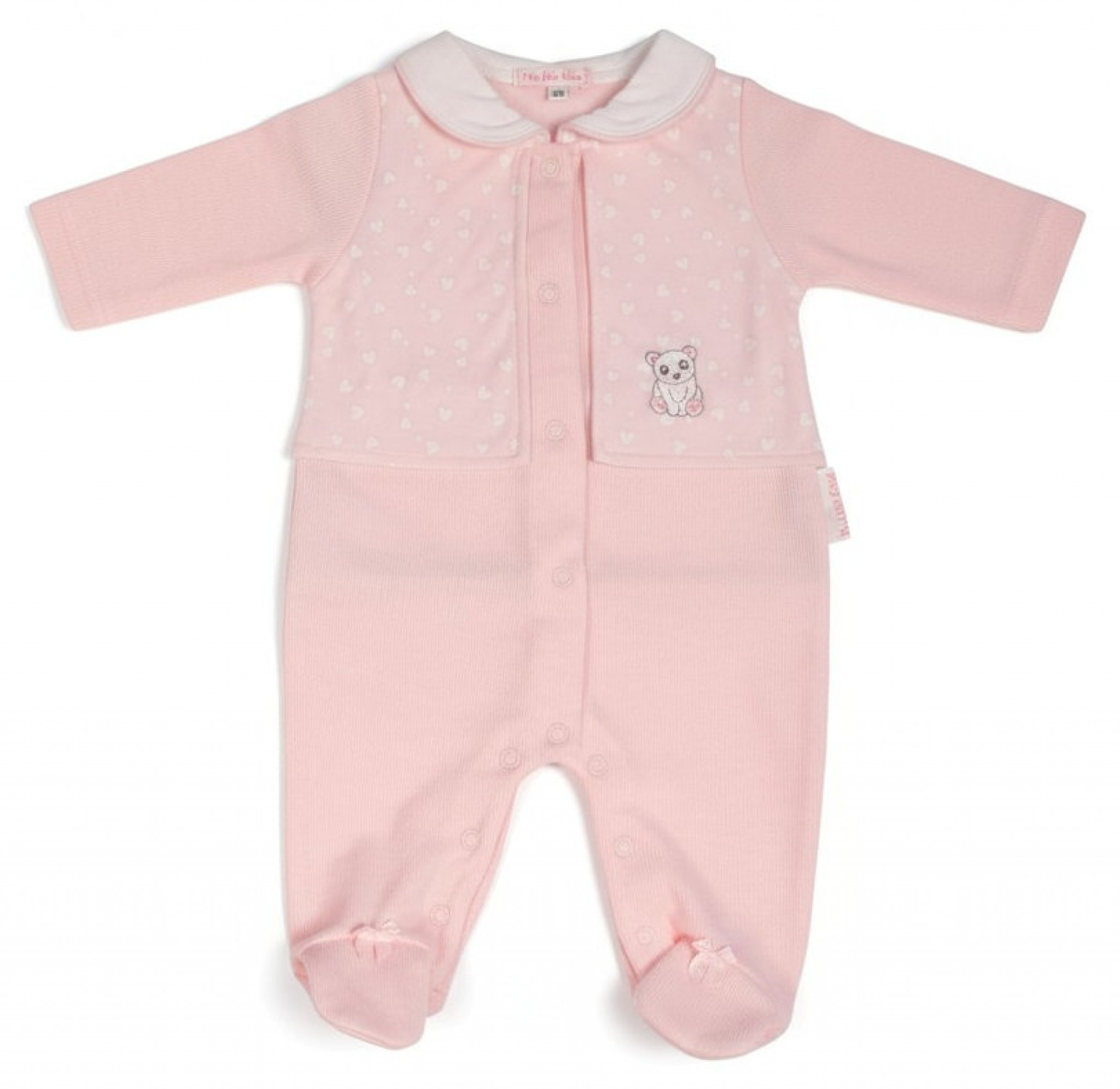 My Little Chick BIS-2020-2566 5035320025667 ML2020-2566P "Bear and Hearts" All In One (NB-6 months)