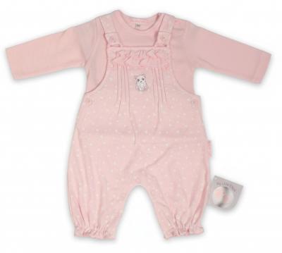 My Little Chick BIS-2020-2567 5035320025674 ML2020-2567 "Bear and Hearts" Dungaree Set (NB-6 months)