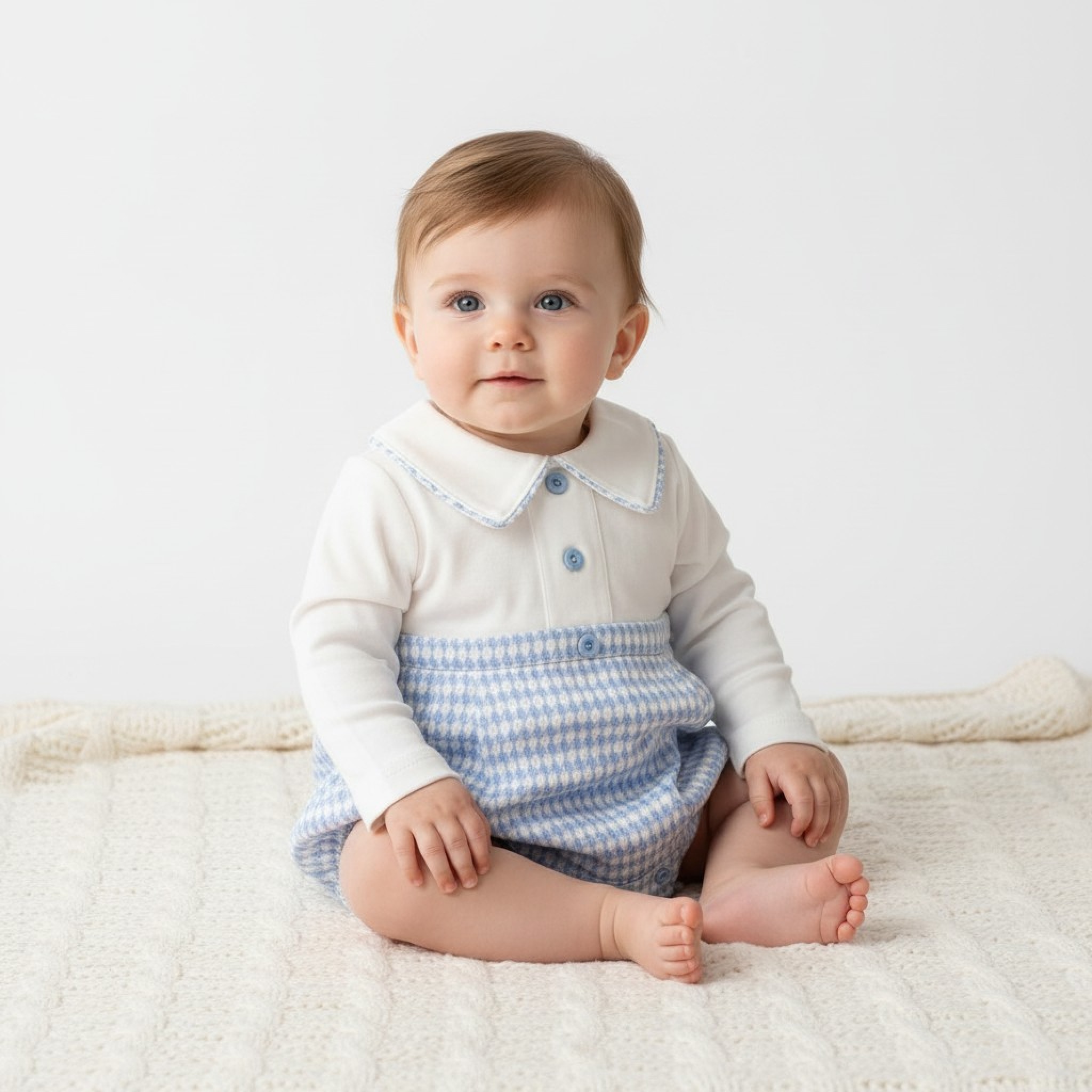 My Little Chick BIS-2020-2574 5035320025742 ML2020-2574-S Dogtooth Short Romper (NB-6 months)