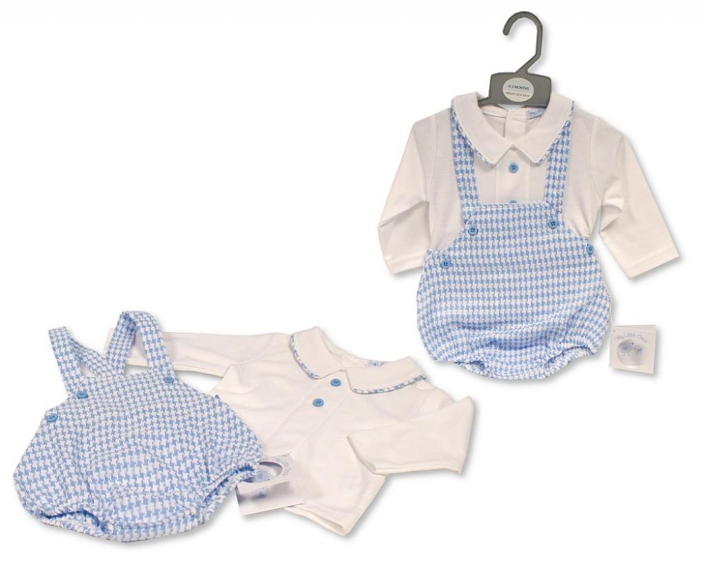 My Little Chick BIS-2020-2578 503532005780 ML2020-2578 Dogtooth Short Dungaree Set (NB-6 months)