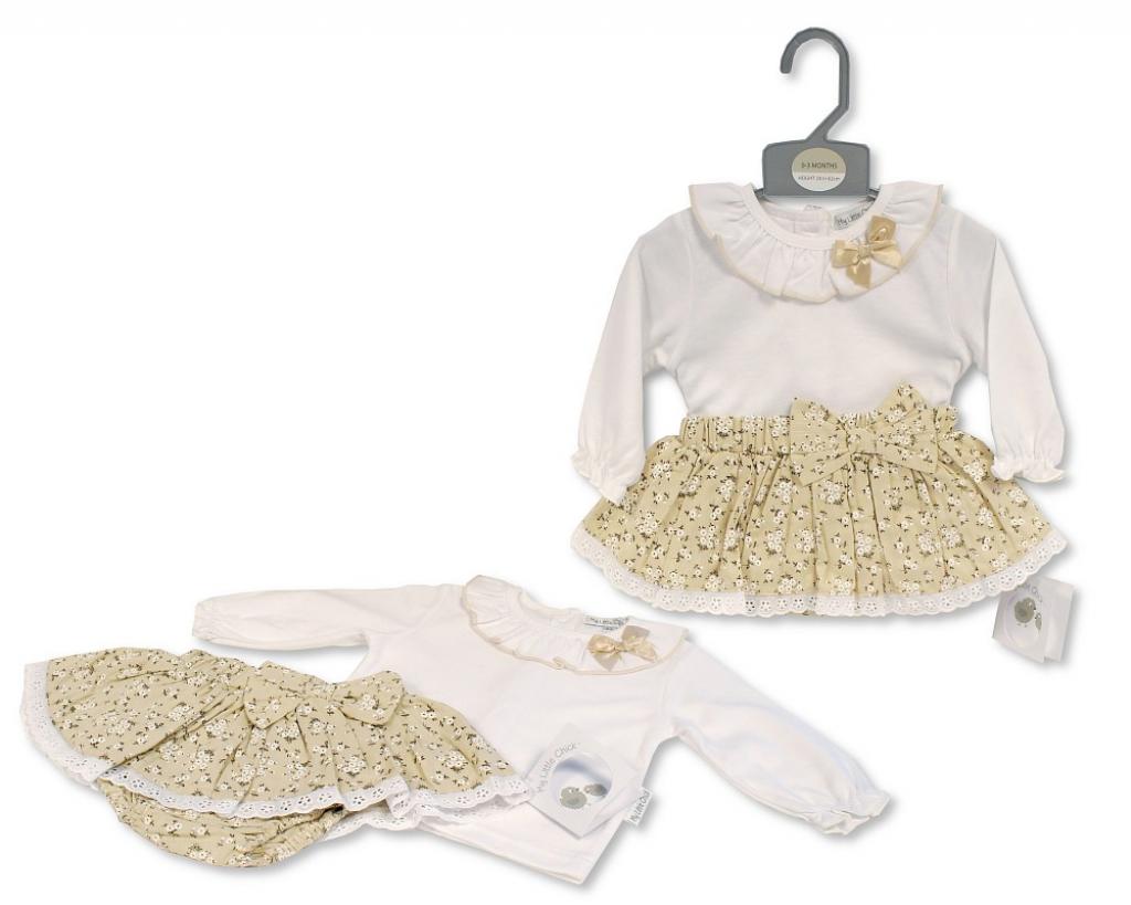 My Little Chick BIS-2020-2580 5035320025803 ML2020-2580 "Floral" Jam Pants Skirt Set (NB-9m)