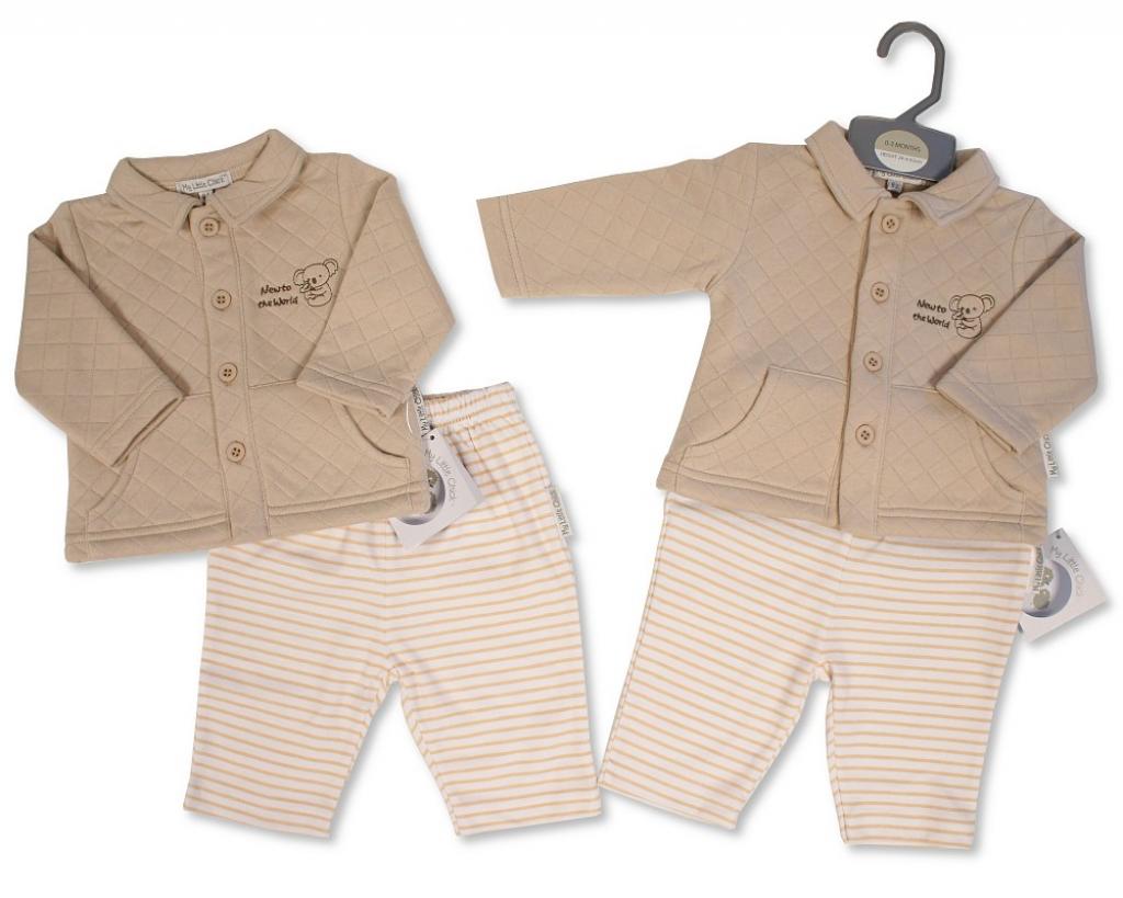 My Little Chick BIS-2020-2591 All sizes = 5035320025919 ML2020-2591 Quilted "New to the World" Two Piece Set (NB-6m)