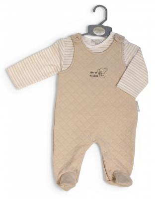 My Little Chick BIS-2020-2592 All sizes = 5035320025926 ML2020-2592Tp Quilted "New to the World" Dungaree Set (0-6m)