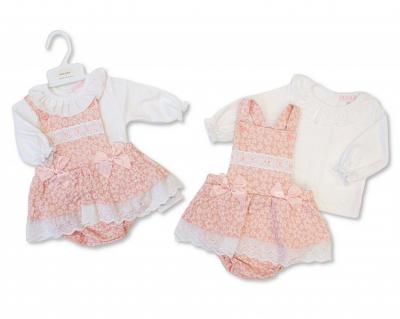 My Little Chick Bis-2020-2629 503532012629 ML2020-2629 Floral Jam Pant Pinafore  Set ( NB - 9  months)