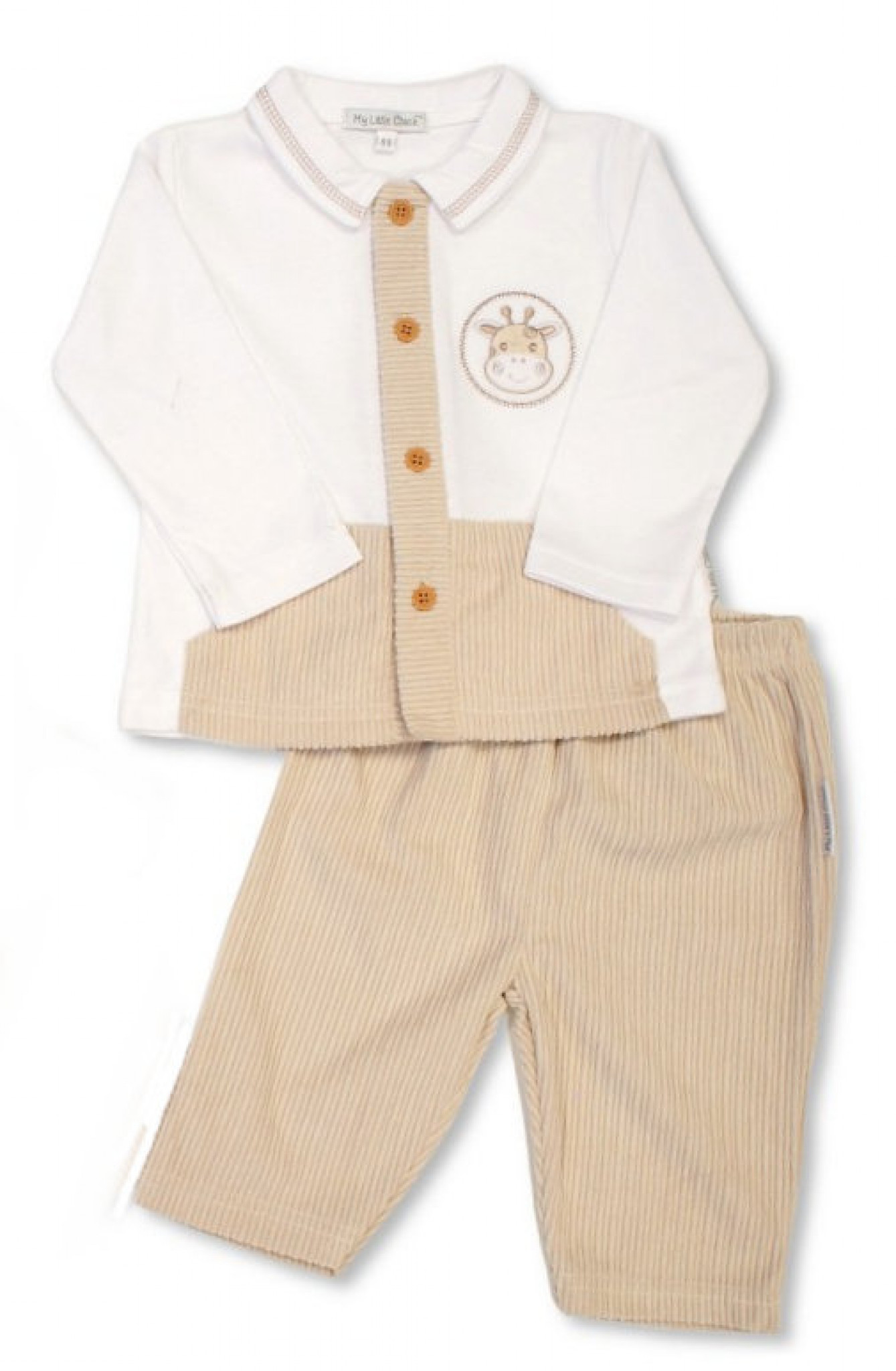 My Little Chick BIS-2020-2654 5035320126548 ML2020-2654T Corduroy "Giraffe" 2 Piece Set (0-9 months)