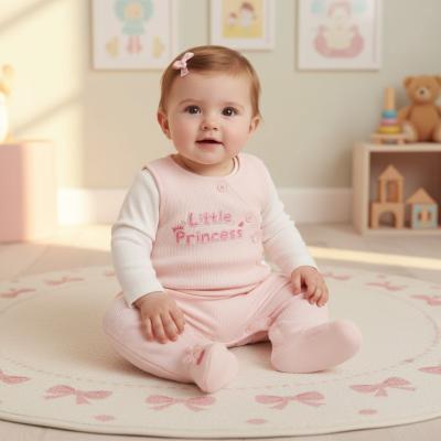 ML2020-2687P  Little Princess Dungaree Set  (Nb - 6m)