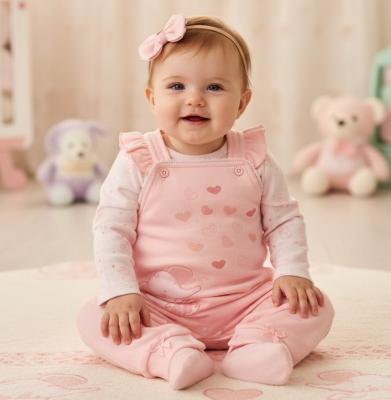 ML2020-2691  Elephant Dungaree & Top Set  (Nb-6 months )